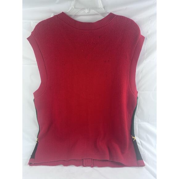 Christmas Sweater Vest Teacher Cottagecore Snowman Snowflake Wreath Large - Picture 4 of 10